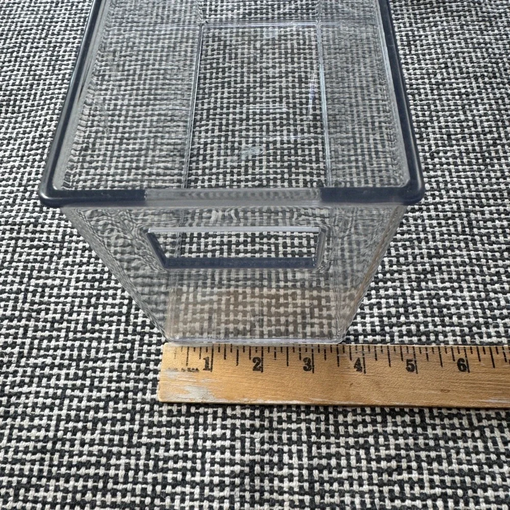 Clear Plastic Storage Bin with Handles Rectangular Organizer 10x4x6 Inch